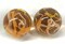FIrefly 35mm Marbles~set of 2 Boulders glass Clear Orange/yellow/White